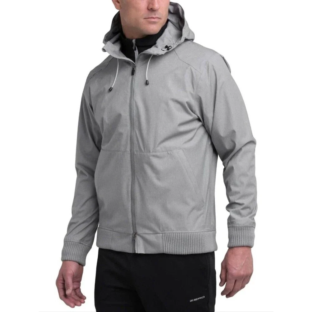 Zero Restriction Gray Men's Waterproof Hoodie Jacket Med lined snow ski winter
